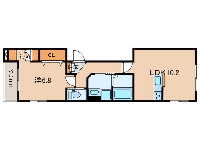 メゾンソラ(1LDK/4階)の間取り写真