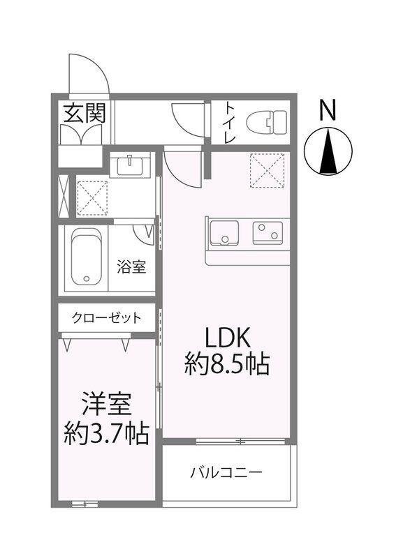 SIERRA深江南(1LDK/3階)の間取り写真