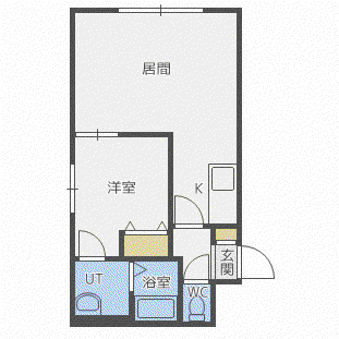 エスパスブラン(1LDK/4階)の間取り写真