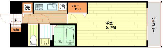 プレサンス難波ラフィーネ(1K/8階)の間取り写真