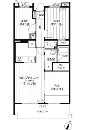 ヴィラフィーネ(3LDK/2階)の間取り写真