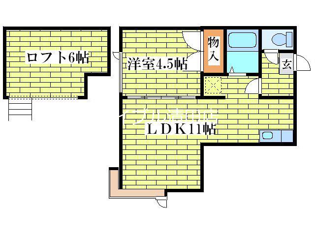 クリスタルコート羊ヶ丘(1SLDK/3階)の間取り写真