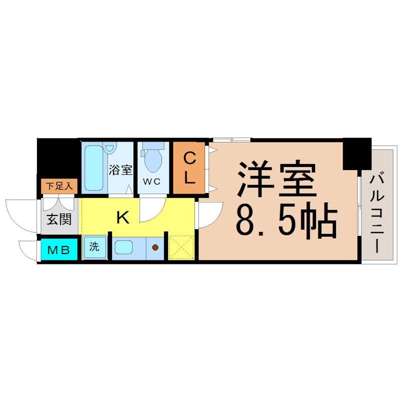 ウェステリア西大須(1K/11階)の間取り写真
