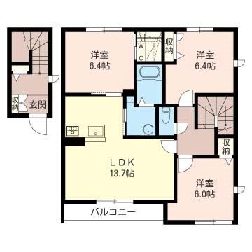 ヴィオラ ウーノ(3LDK/2階)の間取り写真