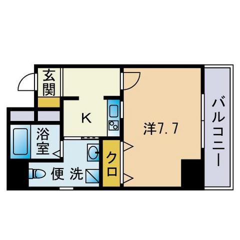 ルピナス高砂(1K/6階)の間取り写真