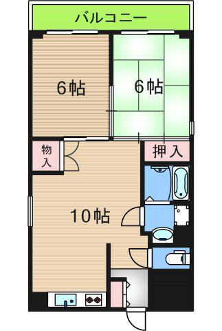 ルネサンライズ HORIMOTO(2LDK/4階)の間取り写真