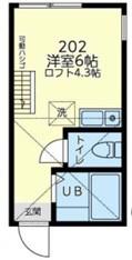 ユナイト逸見フリーチュア(1K/2階)の間取り写真