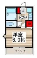 アンフィニ(1K/2階)の間取り写真