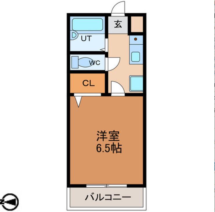 フォレストK2(1K/1階)の間取り写真