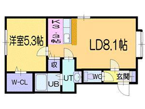SHANDIA(1LDK/2階)の間取り写真