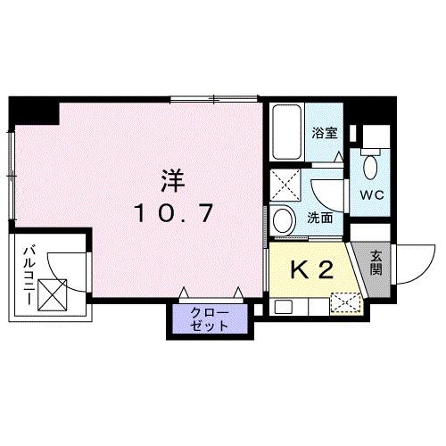 クレスト呉服町(1K/3階)の間取り写真