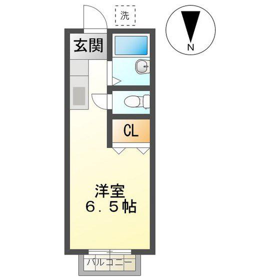 サーキット前ハイツII(ワンルーム/1階)の間取り写真