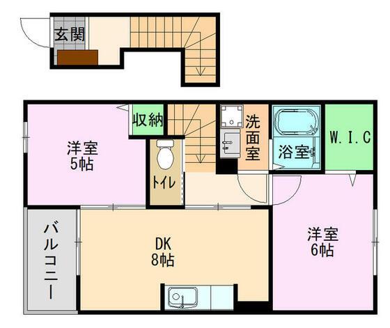 サンヒルズ(2DK/2階)の間取り写真