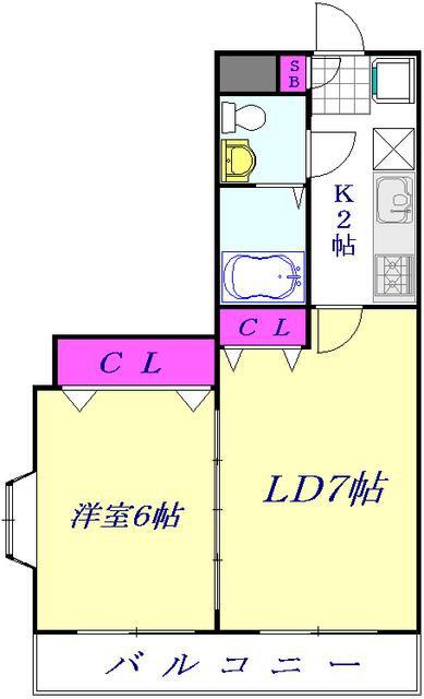 フローレス七番館 913813(1LDK/2階)の間取り写真