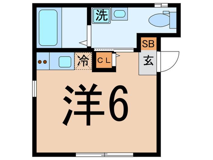 FELICE 洗足(ワンルーム/1階)の間取り写真