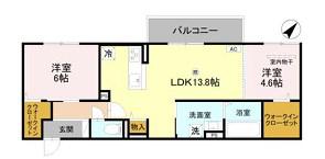 VALLE ALTA(2LDK/3階)の間取り写真