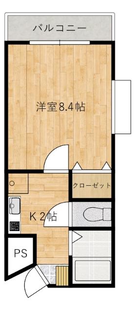 アクシス翠町(1K/1階)の間取り写真
