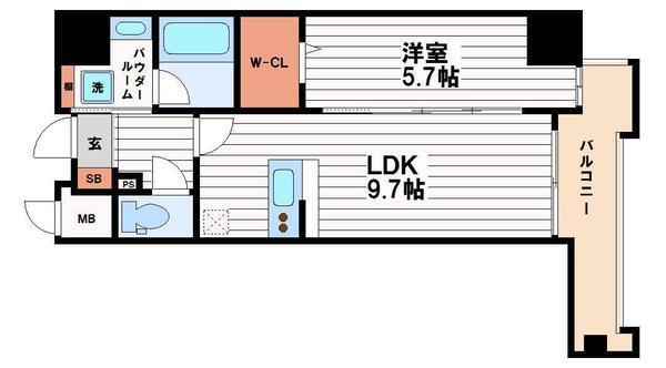 ドミツィール福(1LDK/1階)の間取り写真