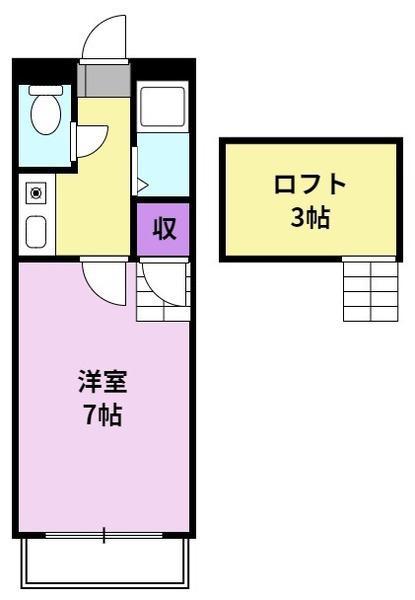 シャトレ隈Ⅲ(ワンルーム/1階)の間取り写真