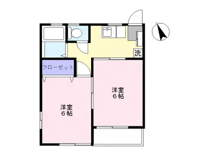 ベルセゾン(2K/1階)の間取り写真