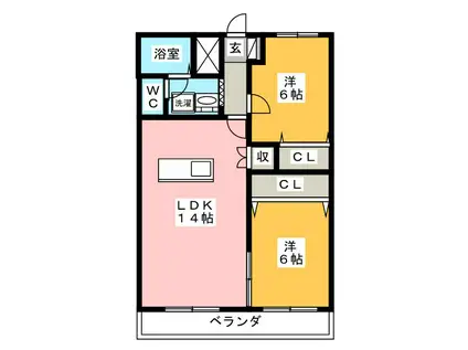 SENOX-I(2LDK/1階)の間取り写真