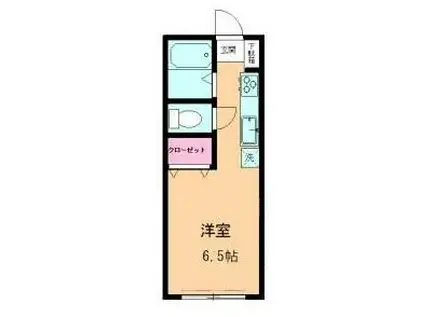 リバージュアツギII(1K/1階)の間取り写真