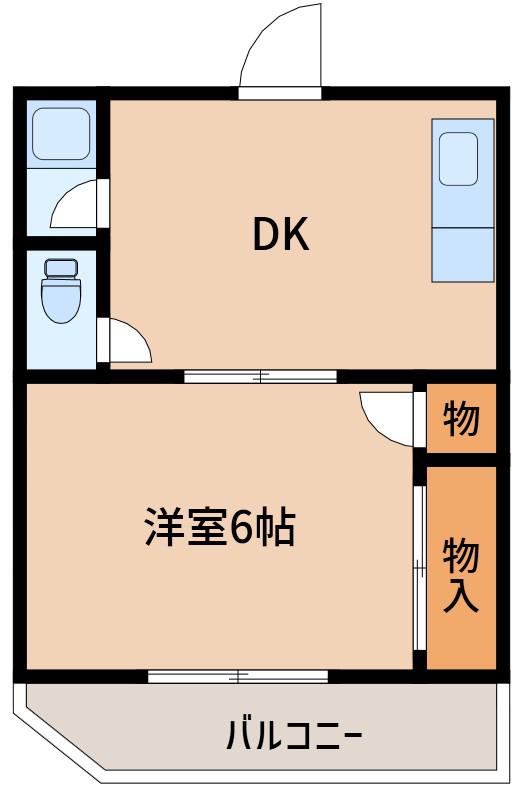 トッププラザ(1DK/5階)の間取り写真