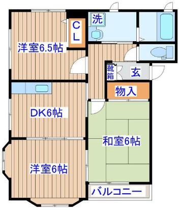 ビューシティ泉VIII(3DK/2階)の間取り写真