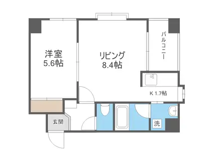 ノヴァクリスタル(1LDK/7階)の間取り写真