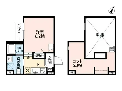 エスペランツァ(1K/1階)の間取り写真