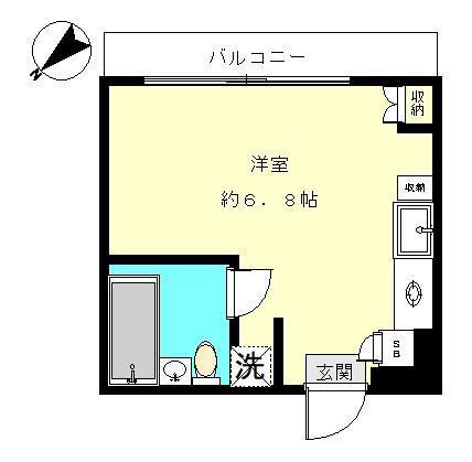 グレイスフル大口(ワンルーム/4階)の間取り写真