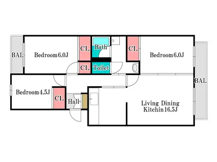KSB伊島(3LDK/2階)の間取り写真