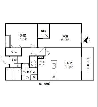 TERRITORIAL(2LDK/2階)の間取り写真