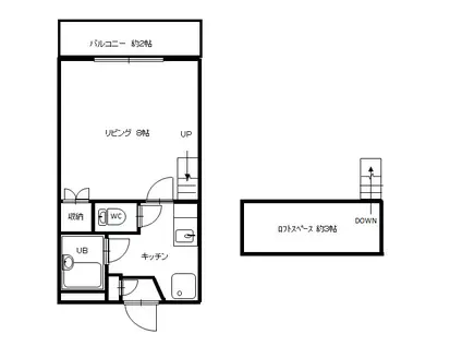 メルヴェーユ安積(1K/2階)の間取り写真