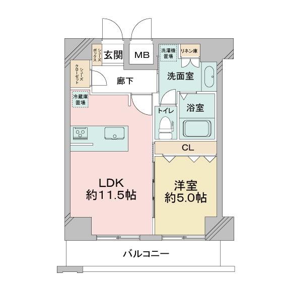 DIMUS新大阪(1LDK/10階)の間取り写真