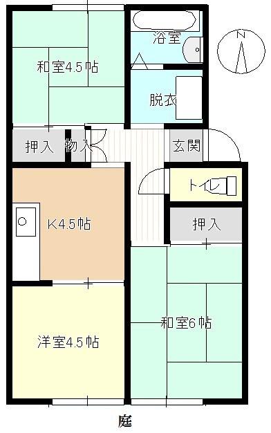 プレジール西岡(3K/1階)の間取り写真