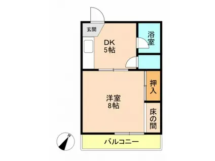 八千代ビル(1K/2階)の間取り写真