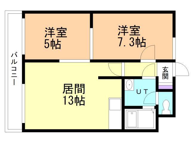 エルクレスト(2LDK/1階)の間取り写真