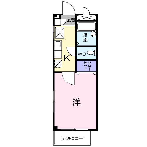 エクセレントA(1K/1階)の間取り写真