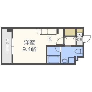 アーバンフラッツ上町(1K/8階)の間取り写真