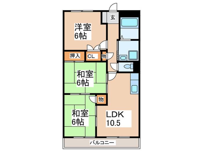 フローレンス本所(3LDK/4階)の間取り写真