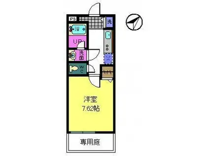 ヴァンヴェール熊取(1K/1階)の間取り写真