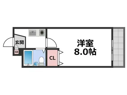 ロイヤル巽(1K/5階)の間取り写真