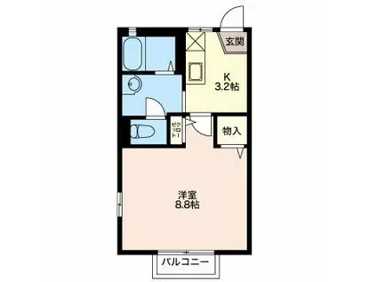 アパートメン・ラサ(1K/1階)の間取り写真