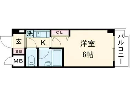 エスリード三宮フラワーロード(1K/8階)の間取り写真