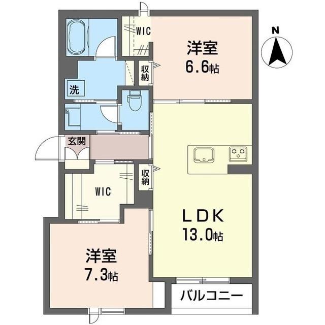 スプリングテン(2LDK/1階)の間取り写真
