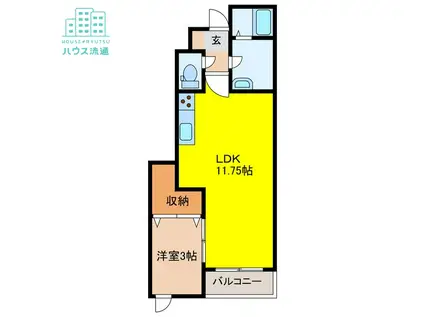 CAMMINOVI(1LDK/1階)の間取り写真