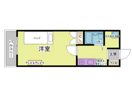 クローバー富士6号館(1K/1階)の間取り写真