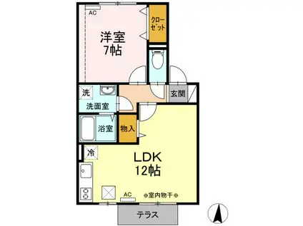 プラナスガーデン(1LDK/2階)の間取り写真