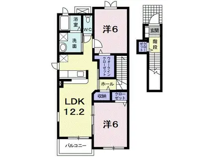 グリーン・コートI(2LDK/2階)の間取り写真